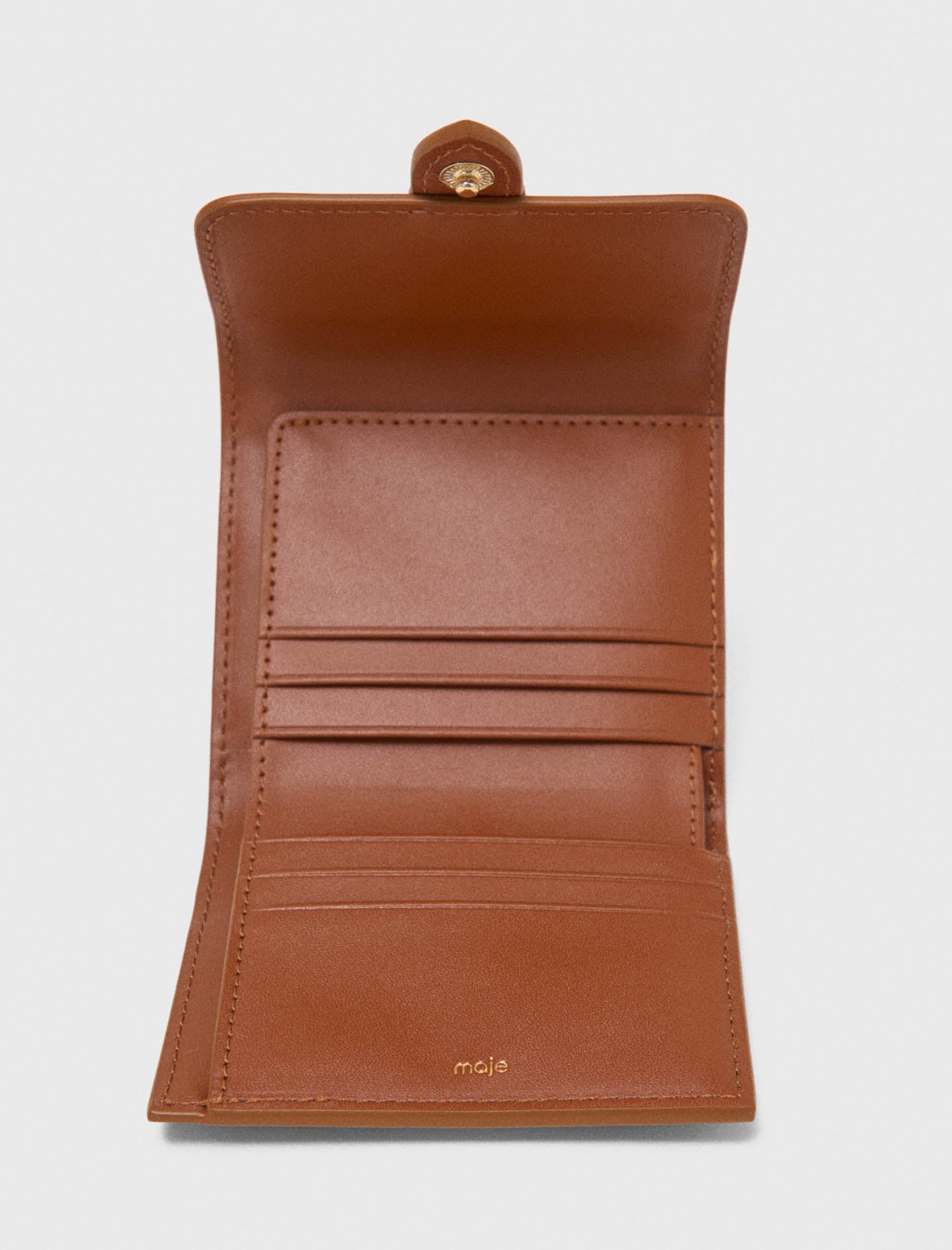 Miss M smooth leather wallet Tobacco