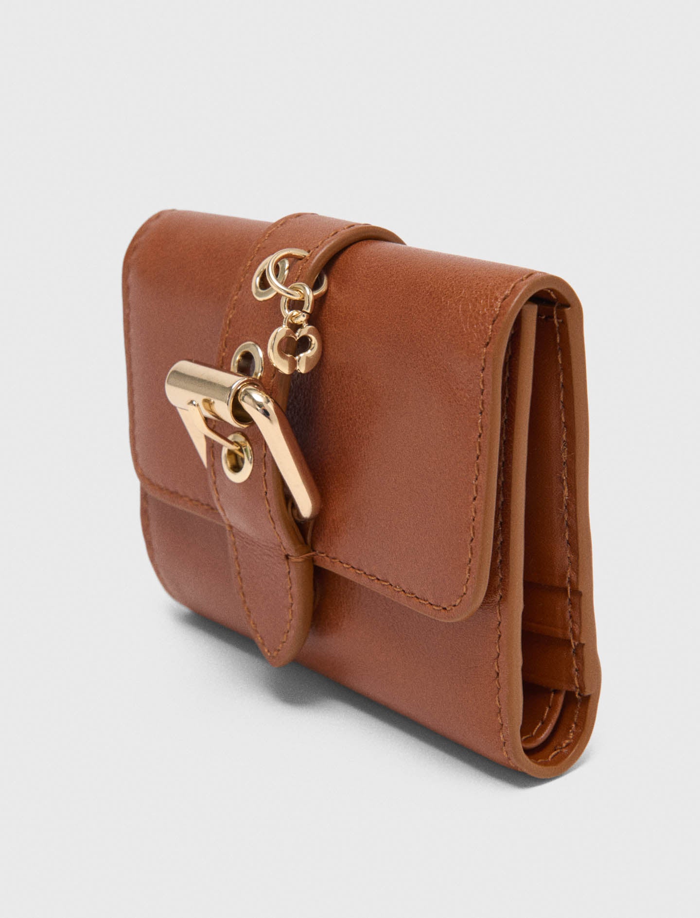 Miss M smooth leather wallet Tobacco
