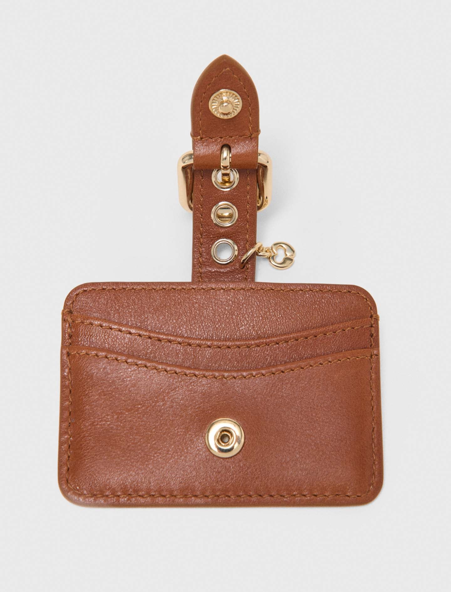 Miss M plain leather cardholder Tobacco