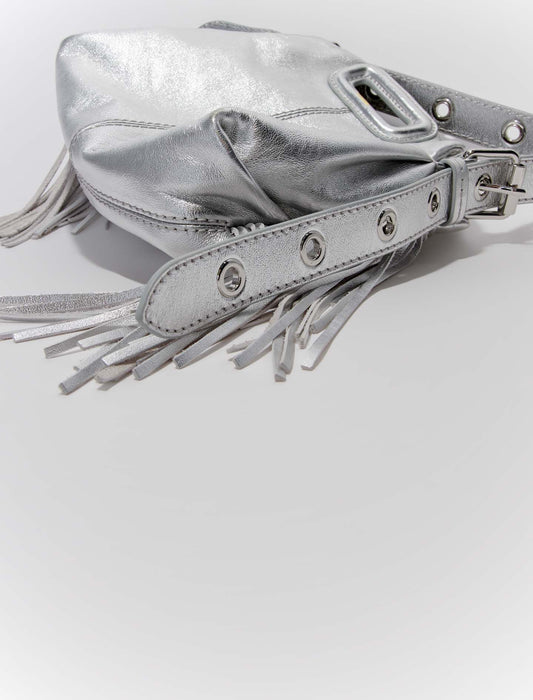 Silver  -metallicleatherminimissmbag