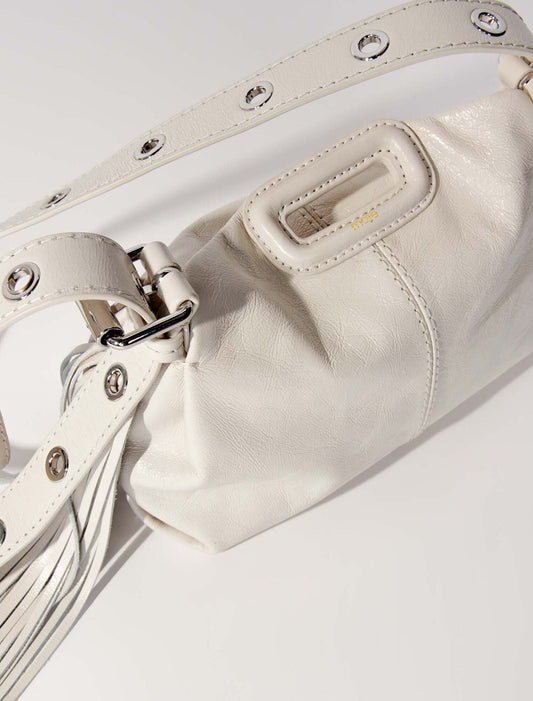 White-Crackle leather mini Miss M bag