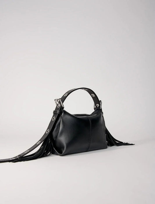 Black  -Smooth leather mini Miss M bag