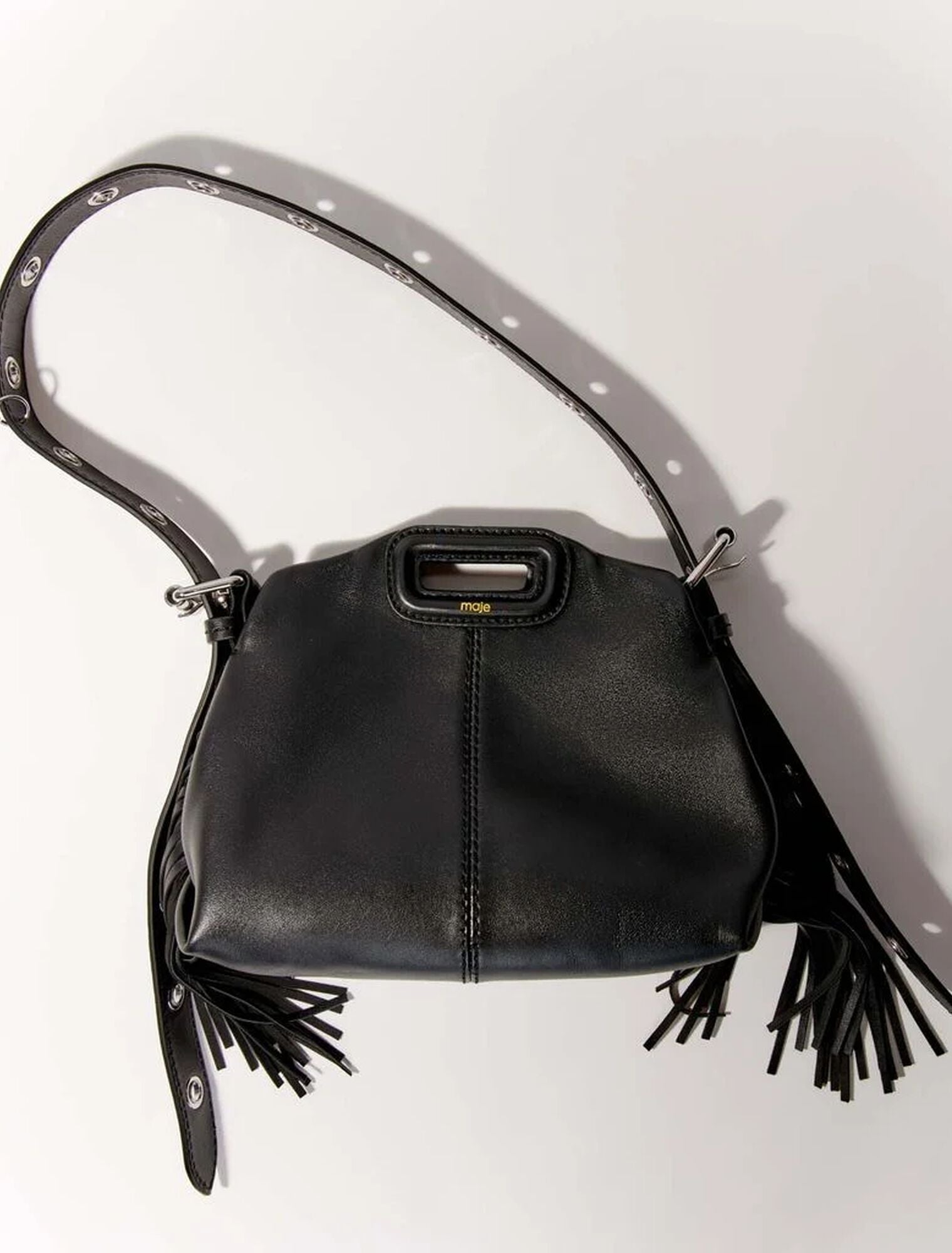Black  -Smooth leather mini Miss M bag
