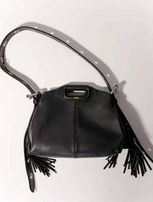 Black  -Smooth leather mini Miss M bag