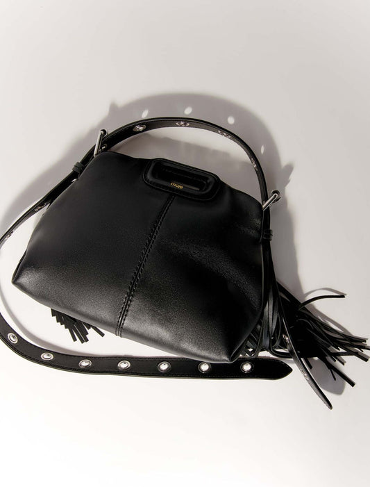 Black  -Smooth leather mini Miss M bag