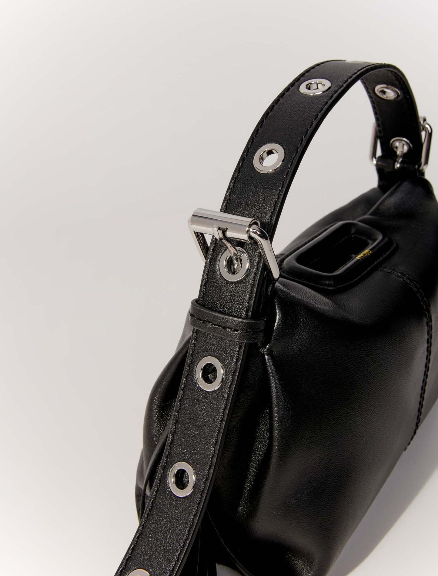 Black  -Smooth leather mini Miss M bag