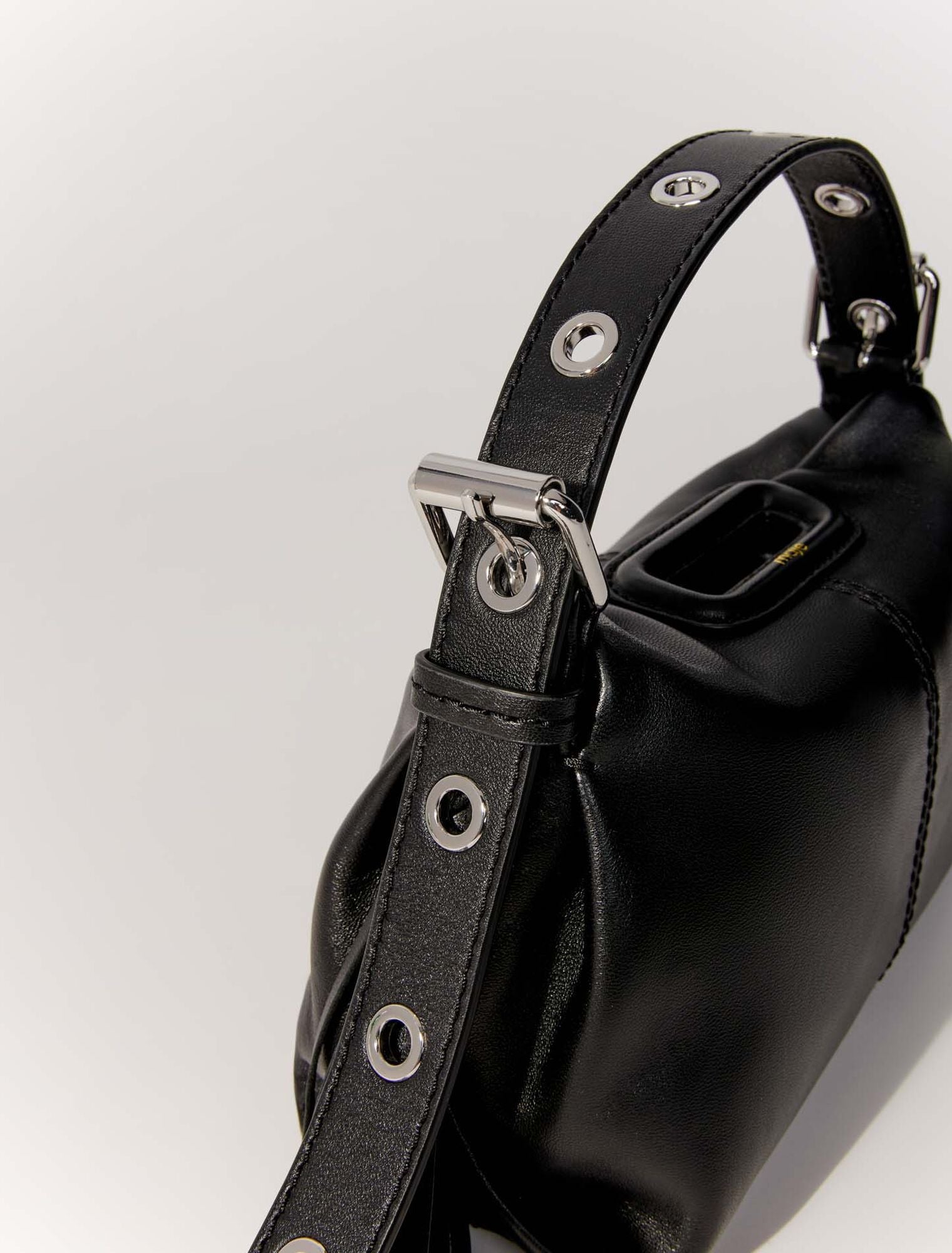 Black  -Smooth leather mini Miss M bag
