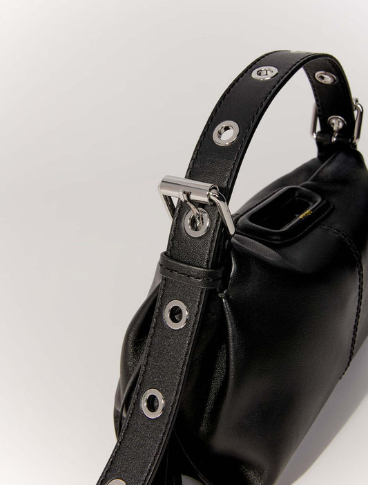 Black  -Smooth leather mini Miss M bag