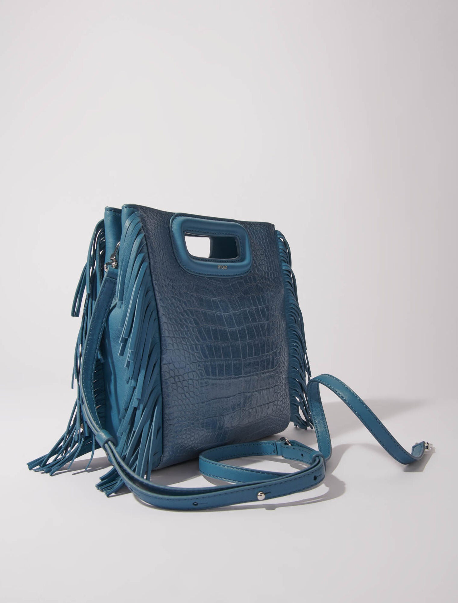 Blue / Grey  -Mock croc M bag