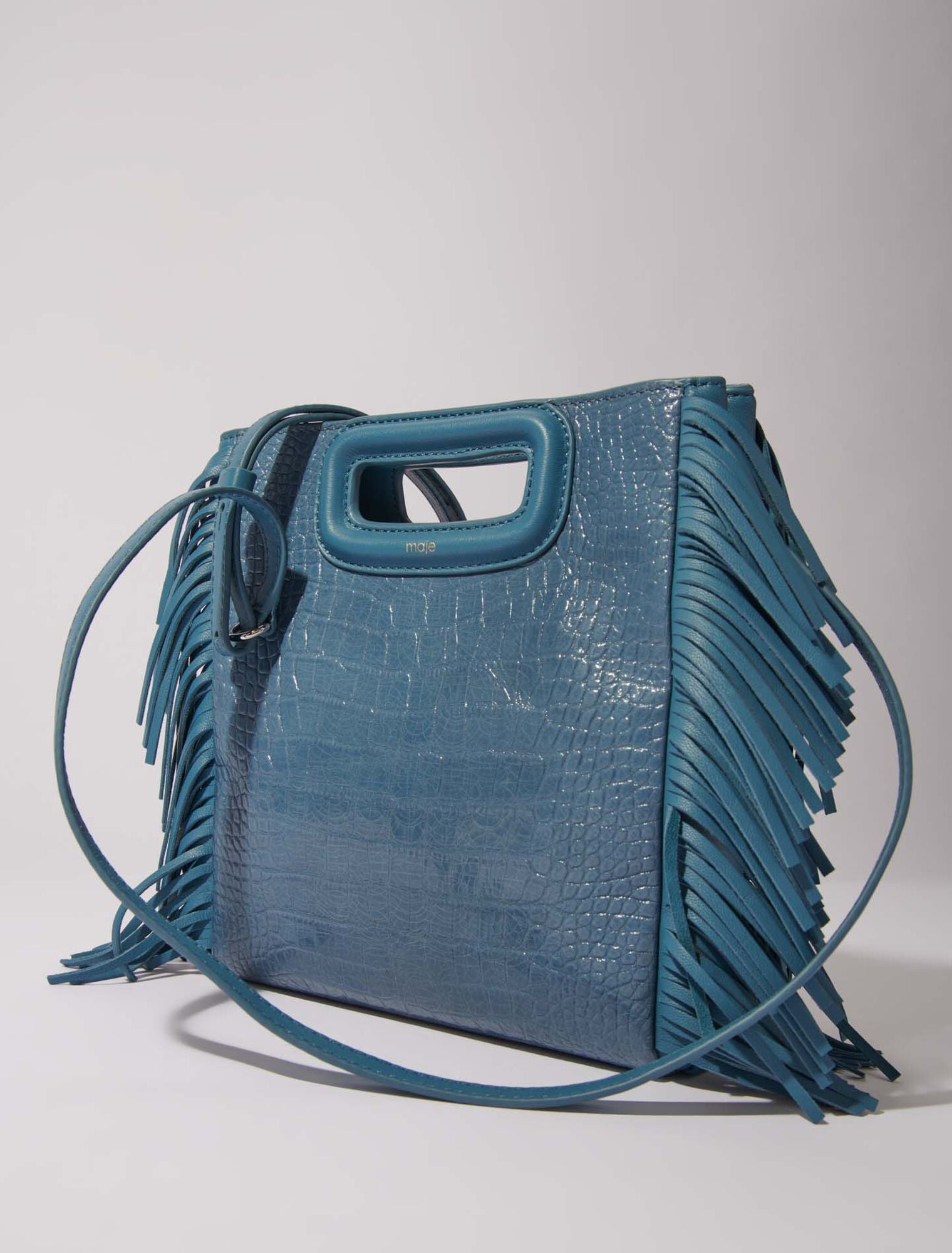 Blue / Grey  -Mock croc M bag