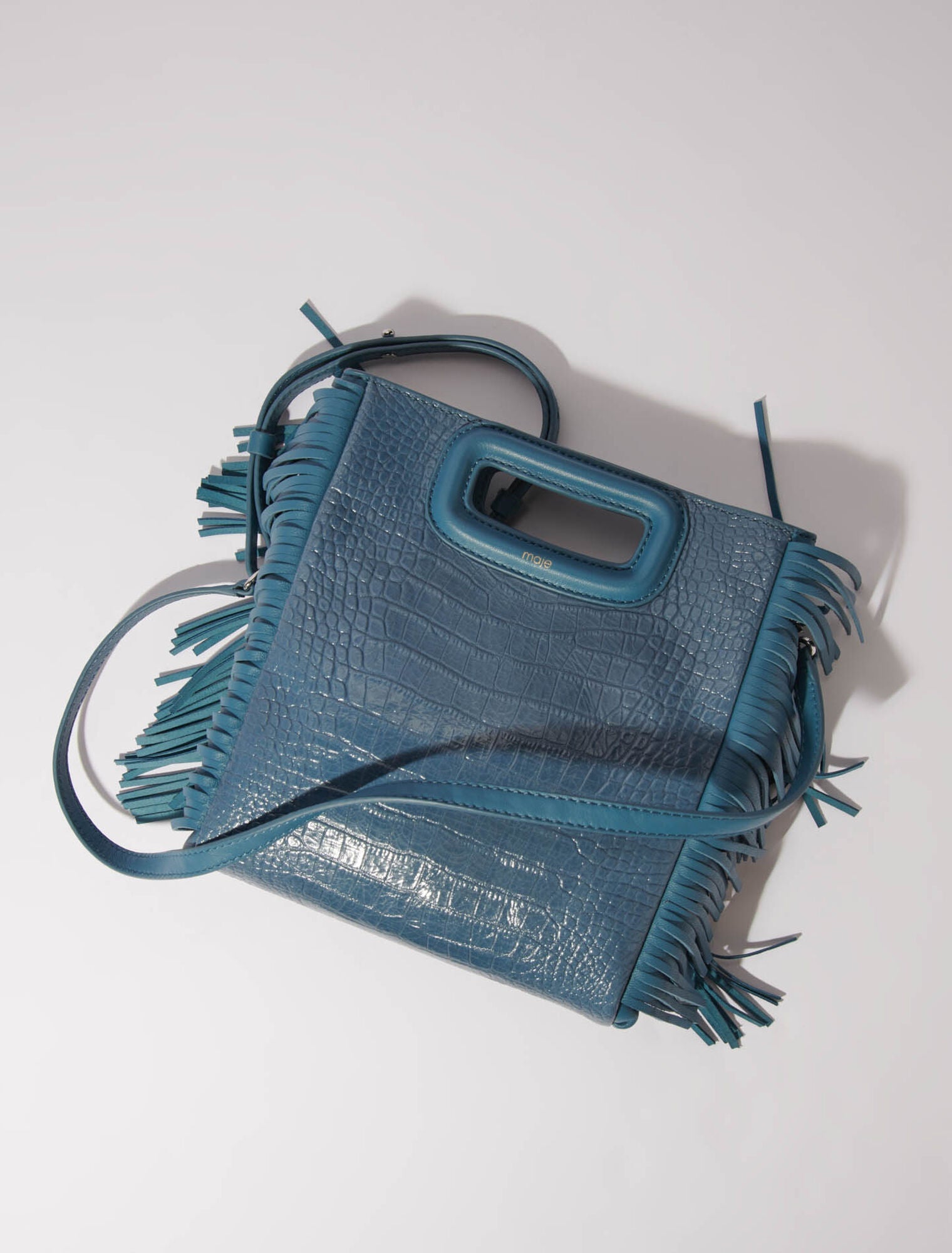 Blue / Grey  -Mock croc M bag