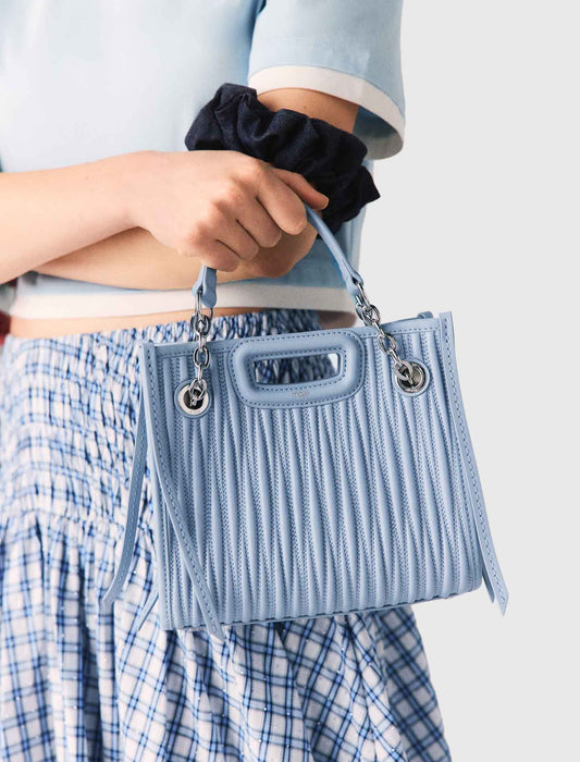 Mini Quilted Leather Tote Bag BLUE SKY