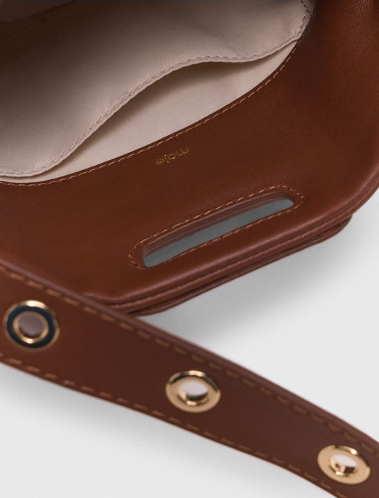 Miss M mini leather and studs bag Brown