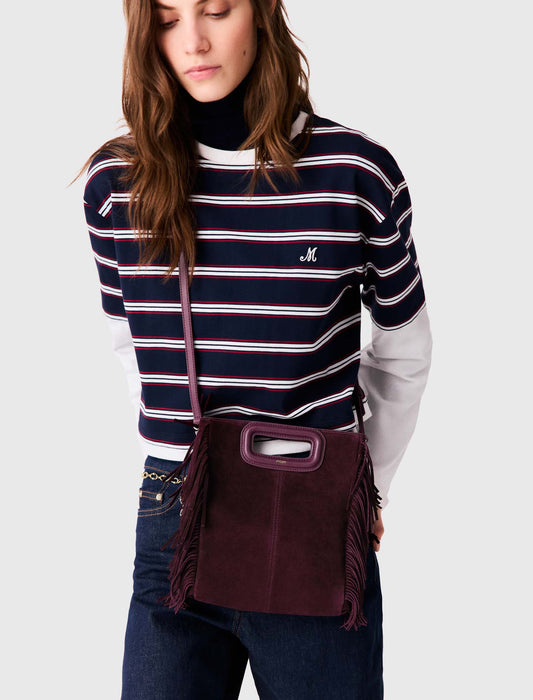 Suede M bag Eggplant