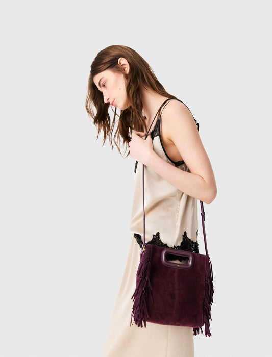 Suede M bag Eggplant