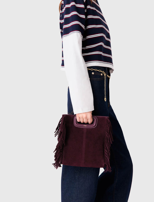 Suede M bag Eggplant