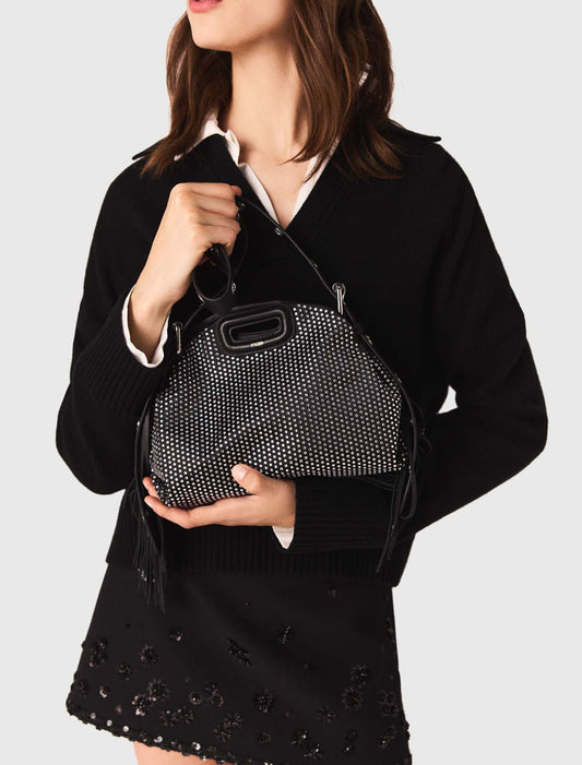 Rhinestone Miss M mini bag Black
