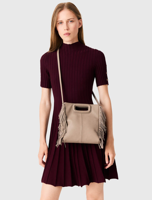Grained leather M bag Mole