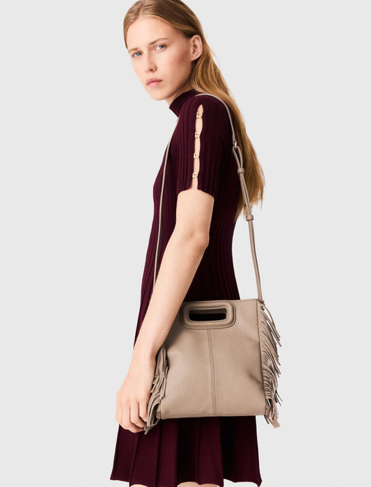 Grained leather M bag Mole