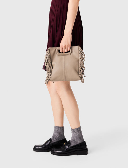 Grained leather M bag Mole