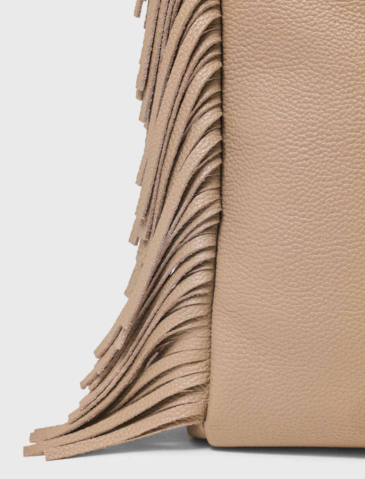 Grained leather M bag Mole