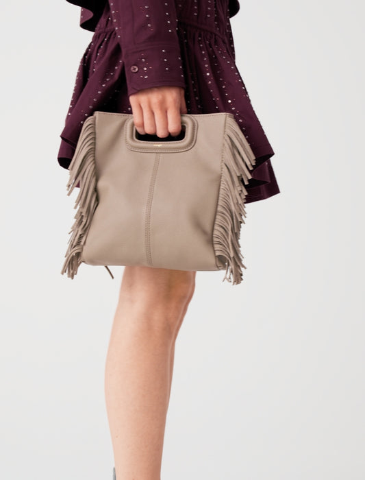 Grained leather M bag Mole