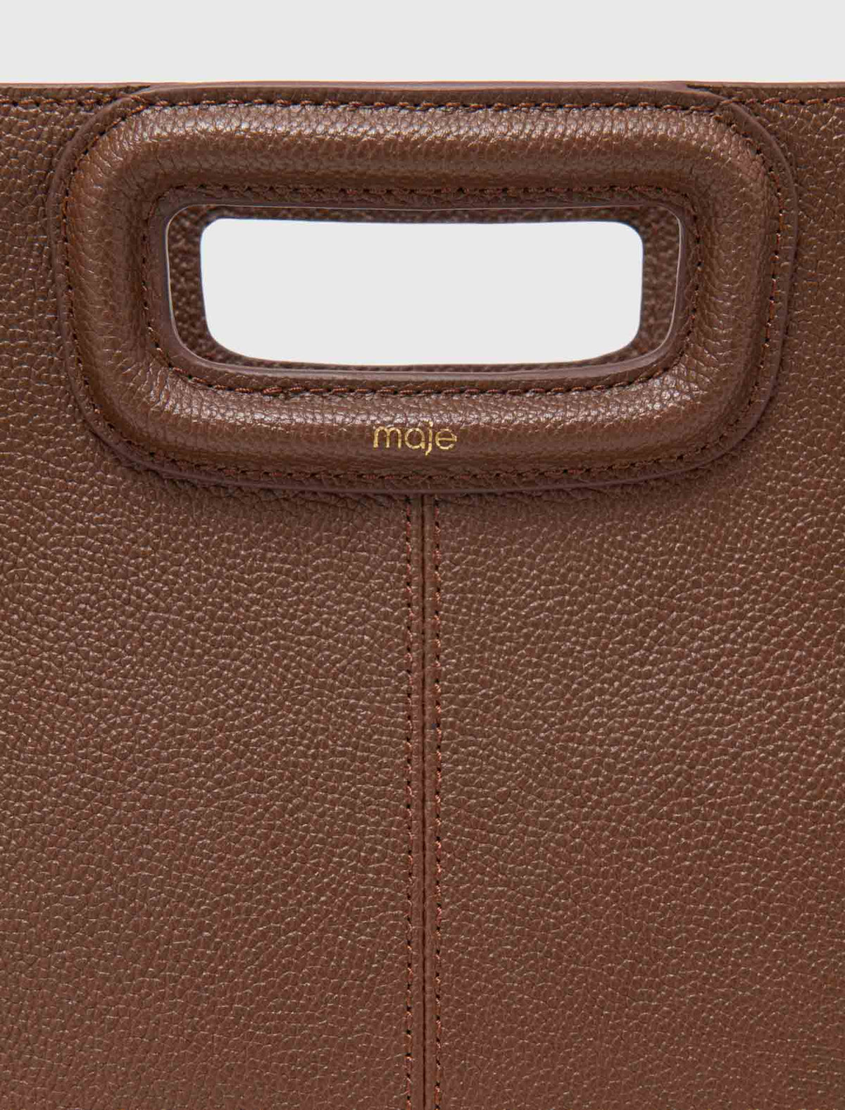 Grained leather M bag Brown