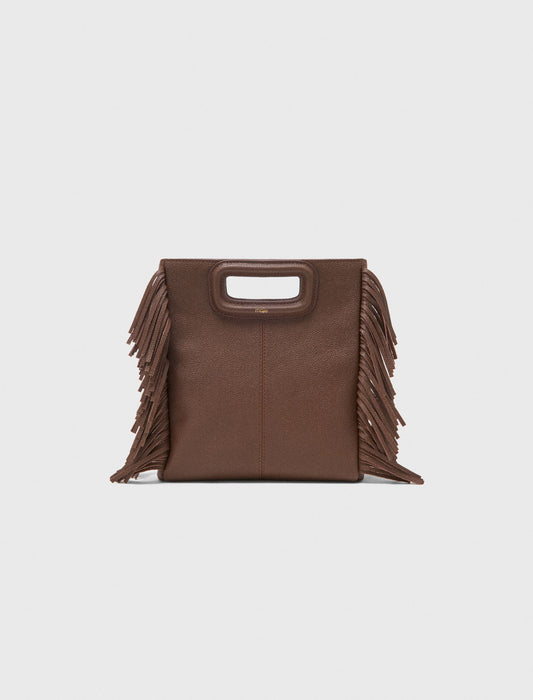 Grained leather M bag Brown