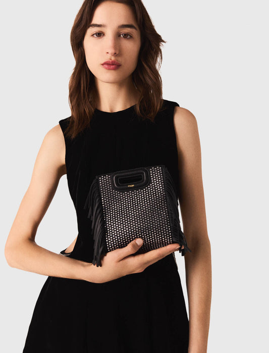 Rhinestone M mini bag Black