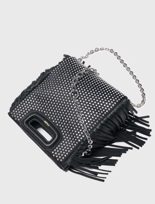 Rhinestone M mini bag Black