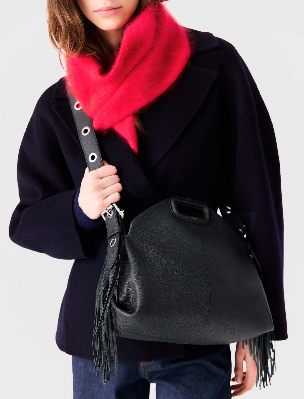Grained leather Miss M bag Black