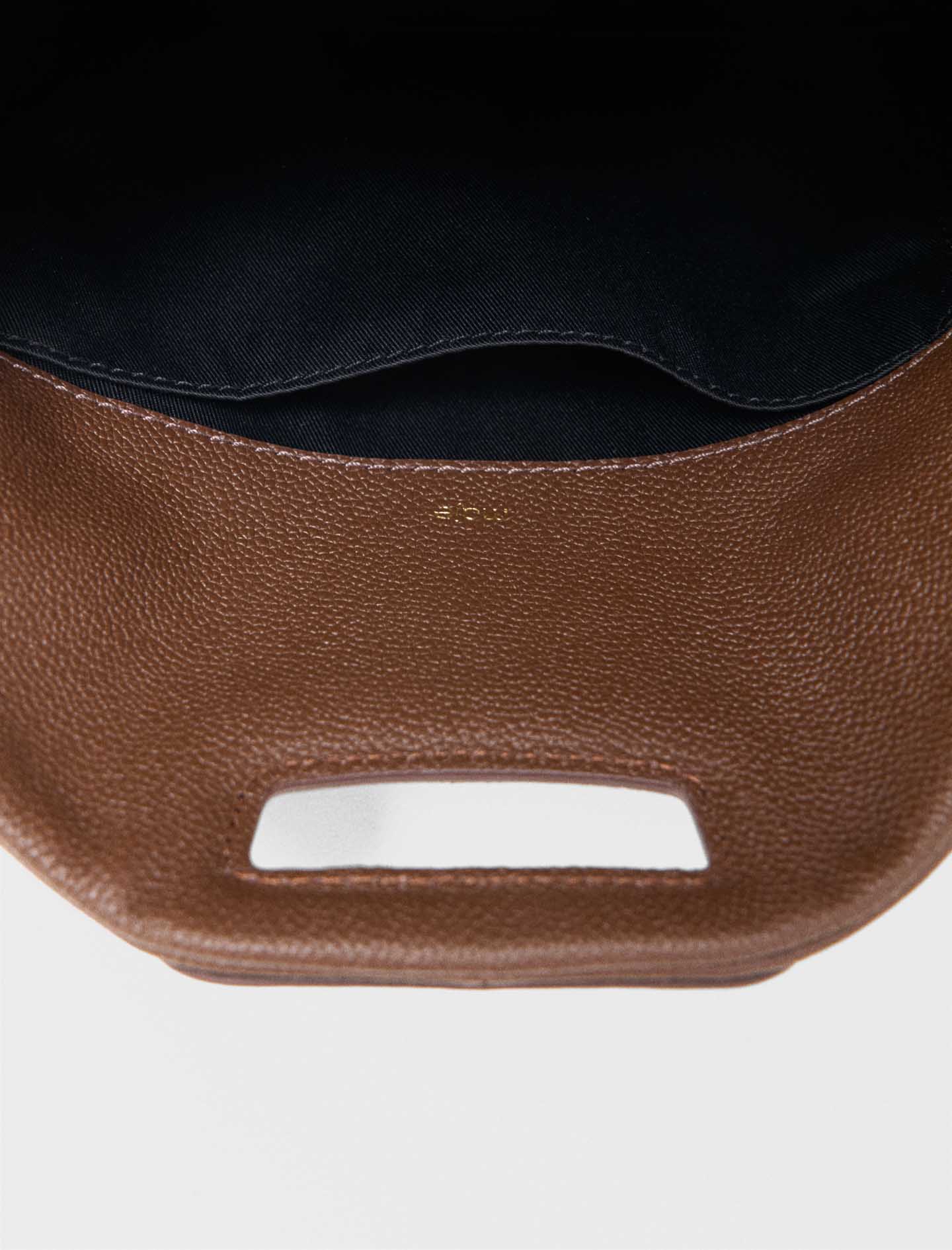Grained leather Miss M bag Brown