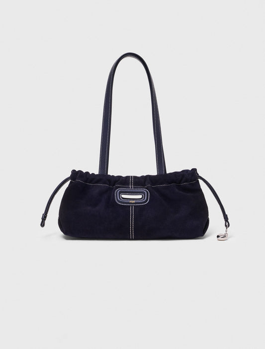 Topstitched suede Milpli Gazette Marine Blue