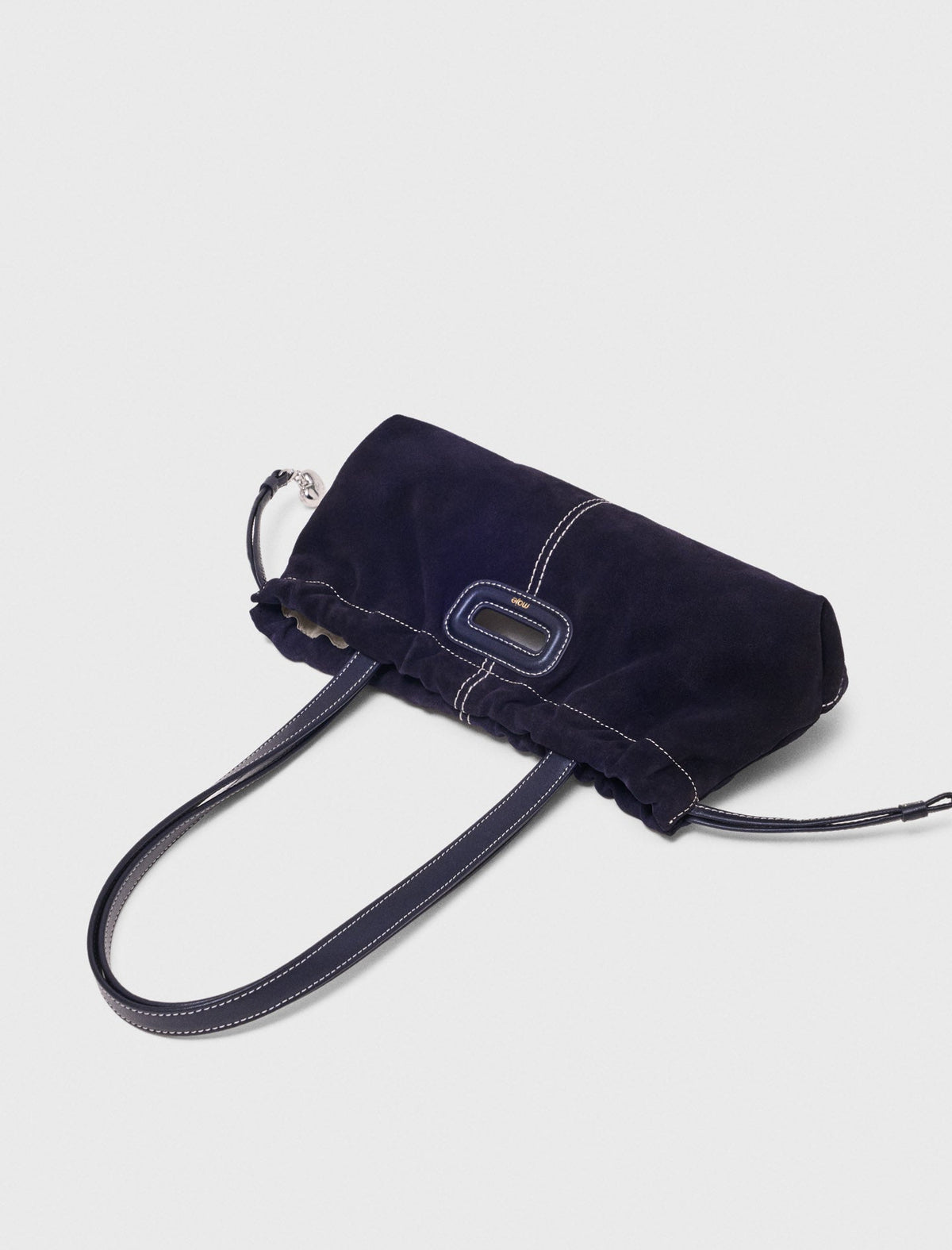 Topstitched suede Milpli Gazette Marine Blue