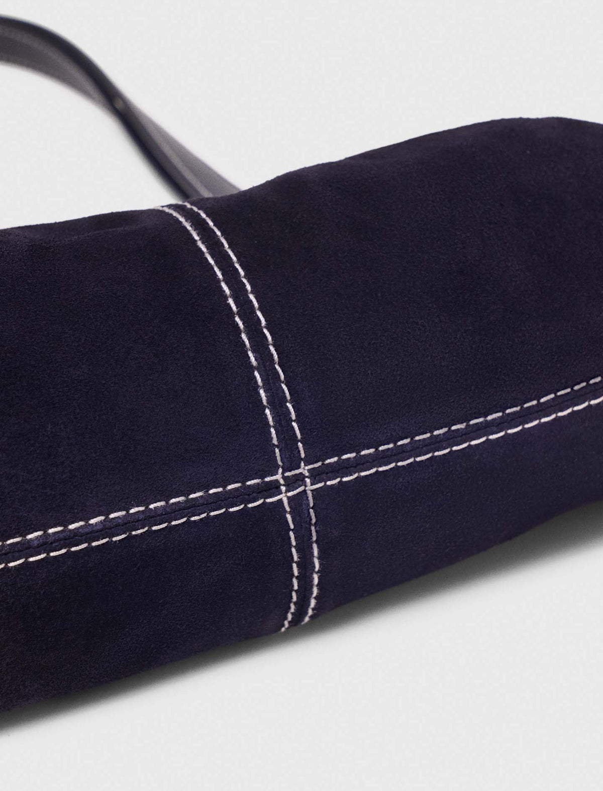 Topstitched suede Milpli Gazette Marine Blue