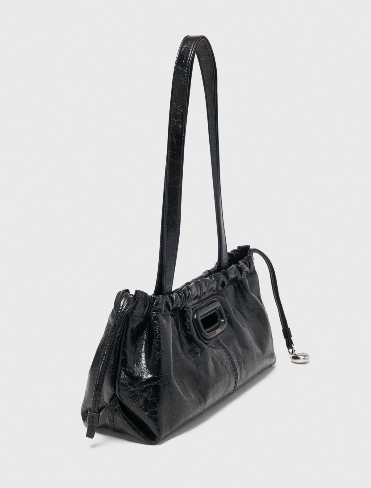 Crackled leather Milpli Gazette Black