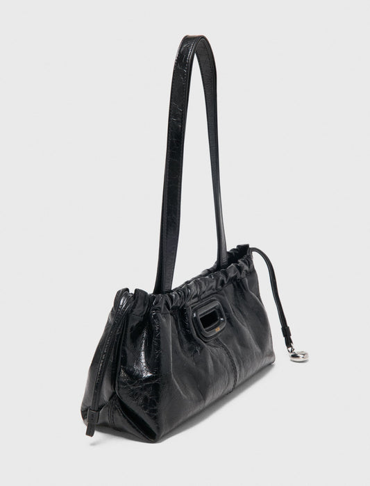 Crackled leather Milpli Gazette Black