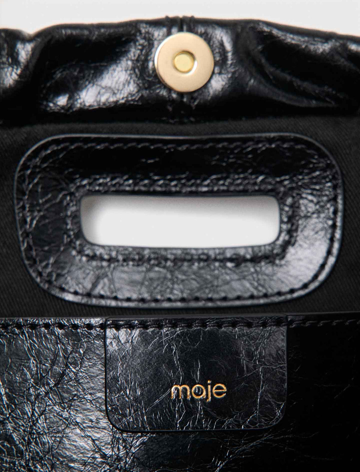 Crackled leather Milpli Gazette Black