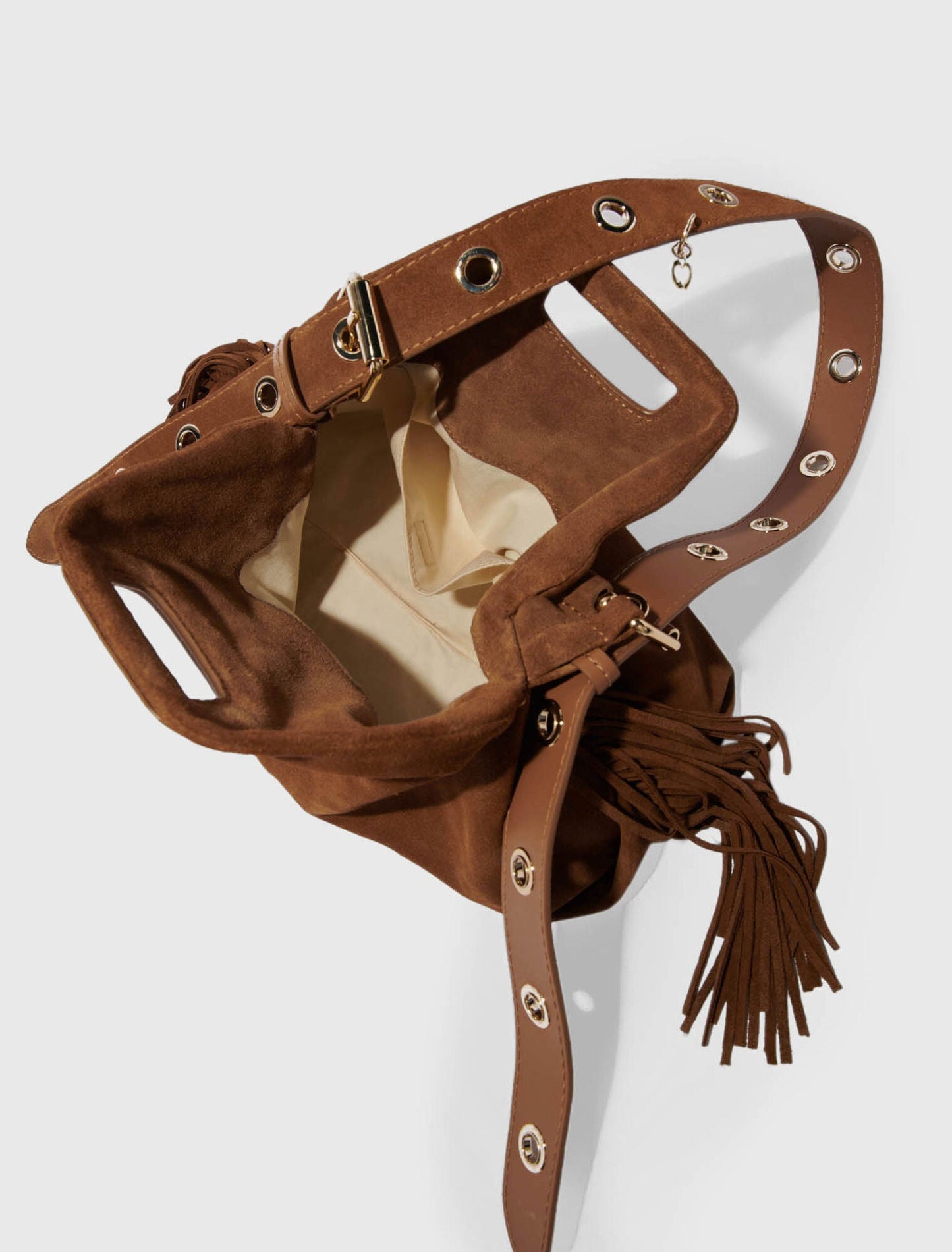 Suede Miss M bag Camel