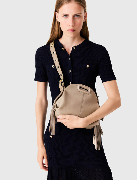 Grained leather mini Miss M bag Mole