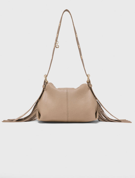 Grained leather mini Miss M bag Mole