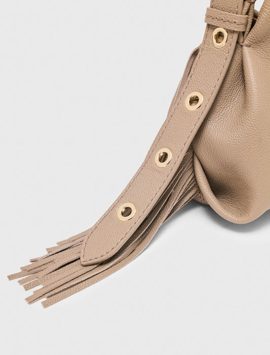 Grained leather mini Miss M bag Mole