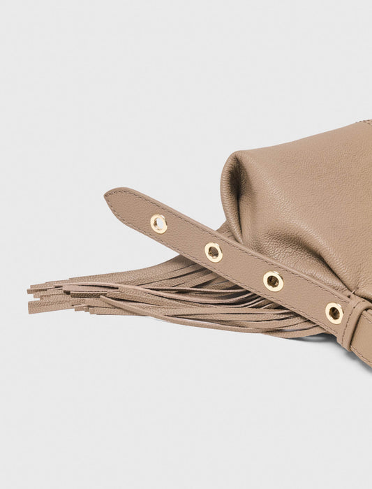 Grained leather mini Miss M bag Mole