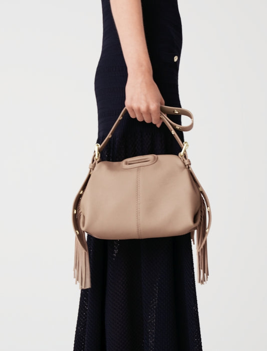 Grained leather mini Miss M bag Mole