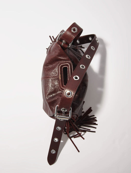 Miss M mini cracked leather bag Burgundy