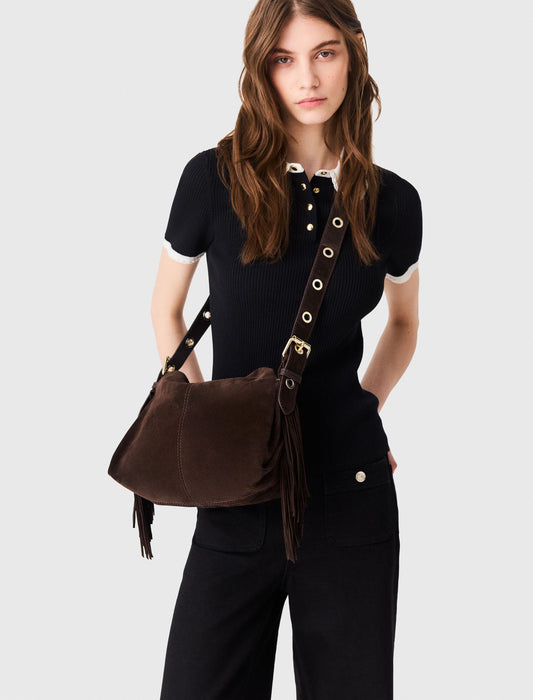 Suede Miss M bag Dark Brown