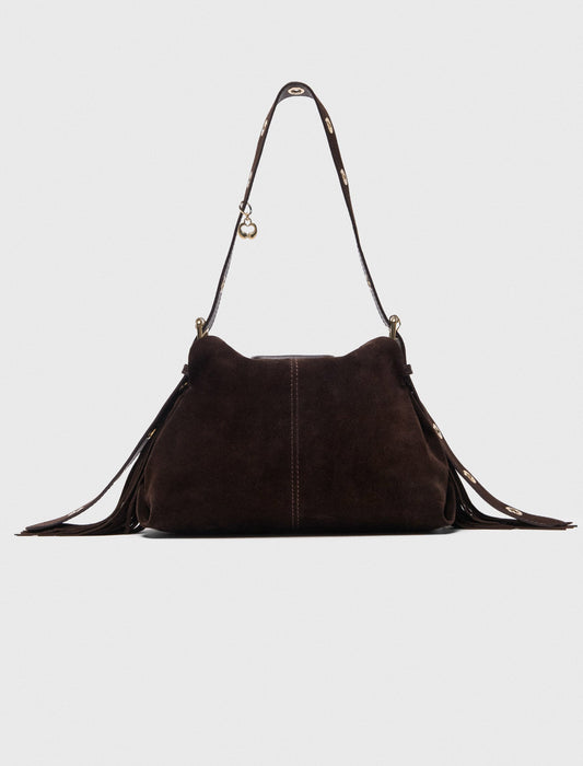 Suede Miss M bag Dark Brown