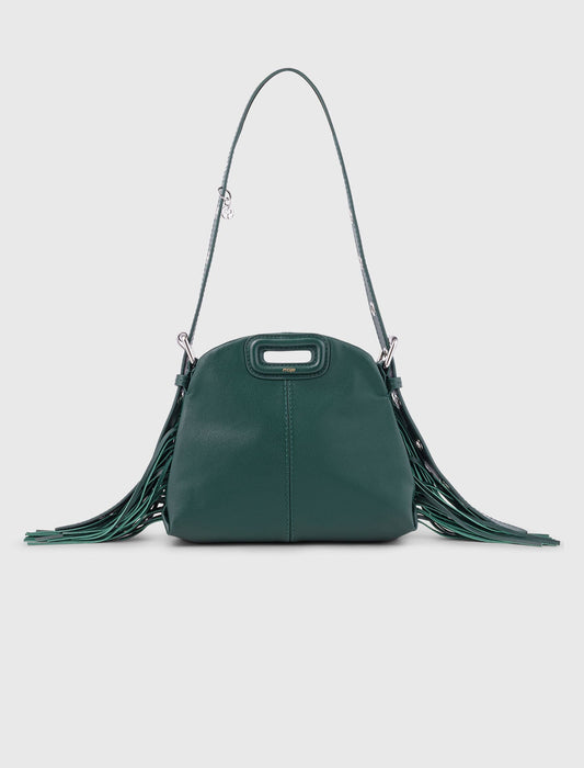 Smooth Leather Mini Miss M Bag Bottle Green