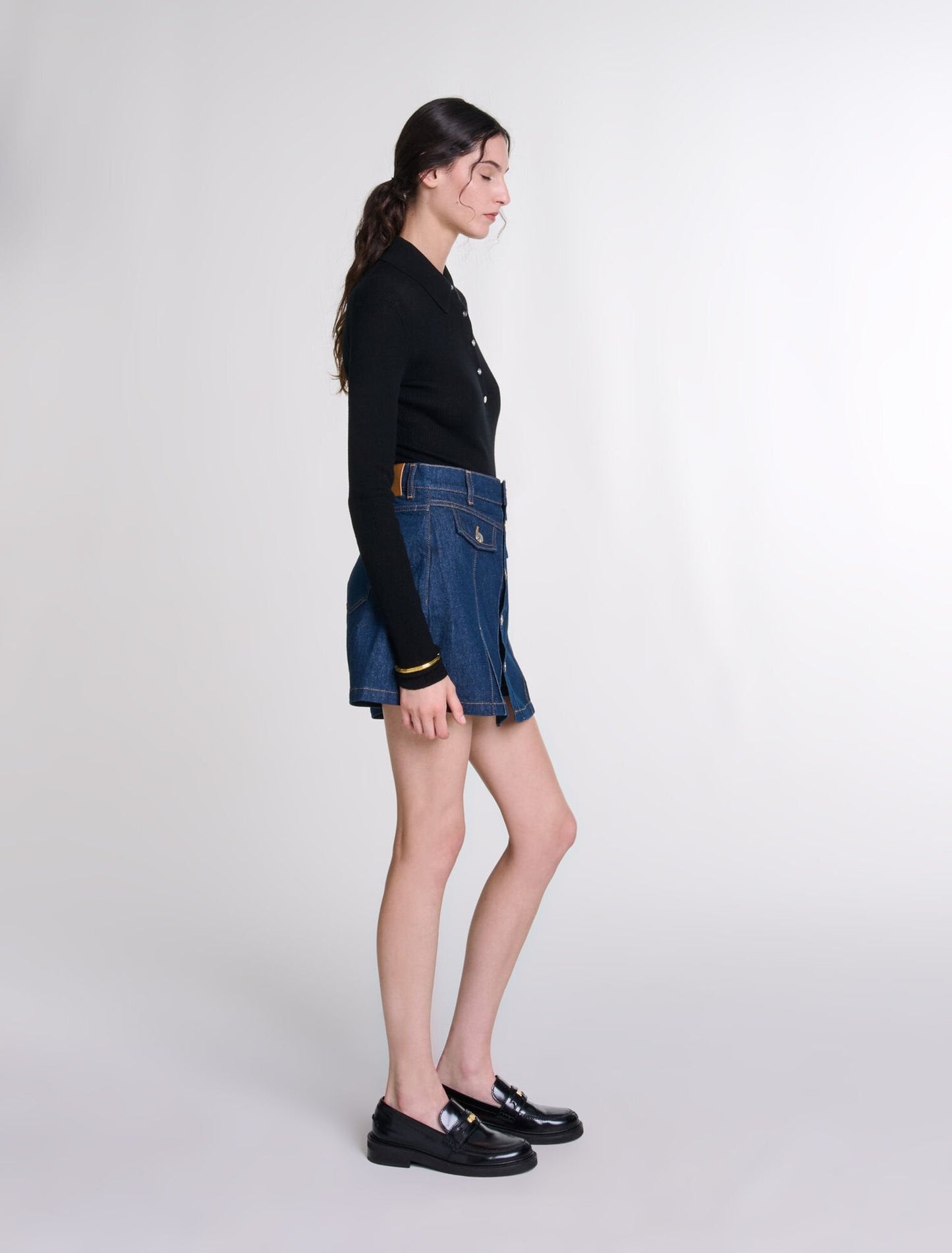 Black  -Wool And Silk Bodysuit