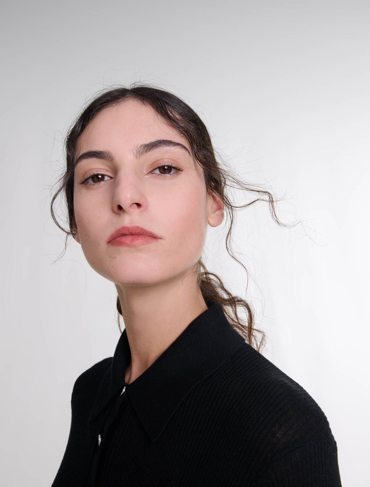 Black  -Wool And Silk Bodysuit